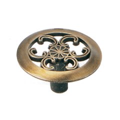 Classic Traditions 1-1/2 Inch Diameter Antique Brass Cabinet Knob Classic Traditions 1-1/2 Inch Diameter Antique Brass Cabinet Knob