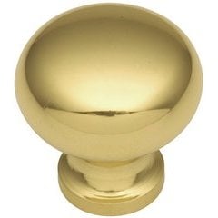 Solid Brass Knob 3/4" Dia Polished Brass Solid Brass Knob 3/4" Dia Polished Brass
