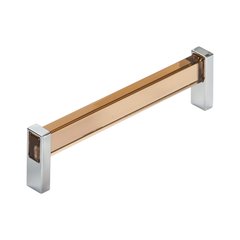 Prism Pull 6-5/16 inch Center to Center Transparent Brown with Polished Chrome Prism Pull 6-5/16 inch Center to Center Transparent Brown with Polished Chrome