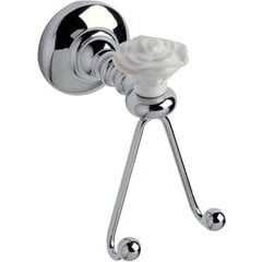 Rose 1-15/16 Inch Premium Solid Brass Double hook - Polished Chrome Rose 1-15/16 Inch Premium Solid Brass Double hook - Polished Chrome