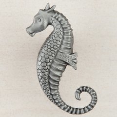 Seahorse Knob 2-1/4" Dia Antique Pewter Seahorse Knob 2-1/4" Dia Antique Pewter