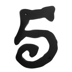 Large Scroll House Number Five Matte Black Large Scroll House Number Five Matte Black