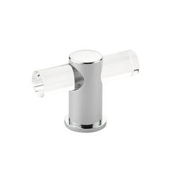 Lumiere Knob 2" Dia Clear Acrylic & Polished Chrome Lumiere Knob 2" Dia Clear Acrylic & Polished Chrome