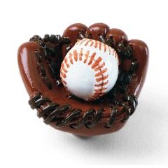 Whim-Z Baseball in Mitt Knob 1-1/4 inch Diameter Whim-Z Baseball in Mitt Knob 1-1/4 inch Diameter