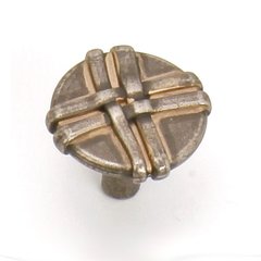 Lineage 1-3/8 Inch Diameter Antique Pewter With Bronze Cabinet Knob Lineage 1-3/8 Inch Diameter Antique Pewter With Bronze Cabinet Knob