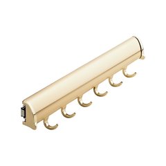 Elite Belt Rack Polished Brass 13-7/8" L - 6 Hook Elite Belt Rack Polished Brass 13-7/8" L - 6 Hook