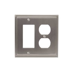 Mulholland One Rocker, 1 Receptacle Wall Plate Satin Nickel Mulholland One Rocker, 1 Receptacle Wall Plate Satin Nickel