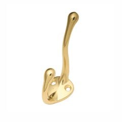 Double Vertical Utility Coat Hook Polished Brass Double Vertical Utility Coat Hook Polished Brass