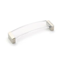 Positano 5-1/16 Inch Center to Center Satin Nickel/Clear Cabinet Pull Positano 5-1/16 Inch Center to Center Satin Nickel/Clear Cabinet Pull