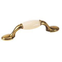 First Family 3 Inch Center to Center Almond/Antique Brass Cabinet Pull First Family 3 Inch Center to Center Almond/Antique Brass Cabinet Pull