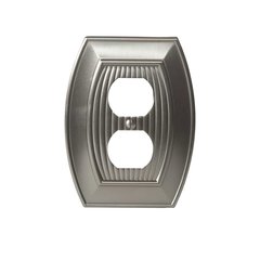Allison One Receptacle Wall Plate Satin Nickel Allison One Receptacle Wall Plate Satin Nickel