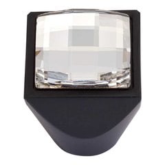 Boutique Crystal 1 Inch Diameter Matte Black Cabinet Knob Boutique Crystal 1 Inch Diameter Matte Black Cabinet Knob