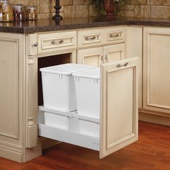 TWCSC Double Trash Pullout For 18" Cabinet 35 Quart White TWCSC Double Trash Pullout For 18" Cabinet 35 Quart White