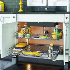 Pullout U Shaped Undersink Basket W/ Soft Close 33" Chrome Pullout U Shaped Undersink Basket W/ Soft Close 33" Chrome