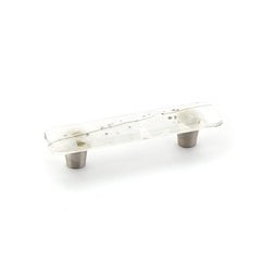 Ice 3 Inch Center to Center White/Grey Confetti Cabinet Pull Ice 3 Inch Center to Center White/Grey Confetti Cabinet Pull