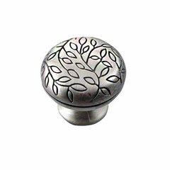 Vine 1-1/2 Inch Diameter Satin Antique Silver Cabinet Knob Vine 1-1/2 Inch Diameter Satin Antique Silver Cabinet Knob