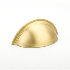 Atherton Plain Knurled Edge Cup Pull 3 inch Center to Center Satin Brass Atherton Plain Knurled Edge Cup Pull 3 inch Center to Center Satin Brass