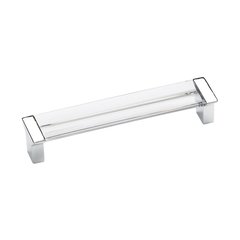 Positano 5-1/16 Inch Center to Center Satin Nickel/Clear Cabinet Pull Positano 5-1/16 Inch Center to Center Satin Nickel/Clear Cabinet Pull