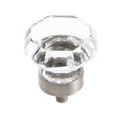 Traditional Classics 1-1/4 Inch Diameter Clear Glass/Satin Nickel Cabinet Knob Traditional Classics 1-1/4 Inch Diameter Clear Glass/Satin Nickel Cabinet Knob