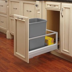 Single Trash Pullout 35 Quart-Silver Single Trash Pullout 35 Quart-Silver