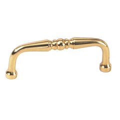 Solid Brass 3 Inch Center to Center Polished Brass Cabinet Pull Solid Brass 3 Inch Center to Center Polished Brass Cabinet Pull