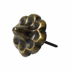 Floral Clavo with Raised Center 1" Dia - Antique Brass Floral Clavo with Raised Center 1" Dia - Antique Brass