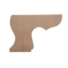Pedestal Left Bun Foot 4-1/2 inch H-Alder Pedestal Left Bun Foot 4-1/2 inch H-Alder