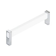 Prism Pull 6-5/16 inch Center to Center White with Polished Chrome Prism Pull 6-5/16 inch Center to Center White with Polished Chrome