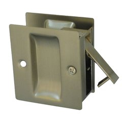Pocket Door Lock Privacy 2-1/2" X 2-3/4" Satin Nickel Pocket Door Lock Privacy 2-1/2" X 2-3/4" Satin Nickel