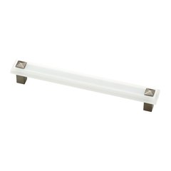 Kaley 6-5/16 Inch Center to Center Frosted/Heirloom Silver Cabinet Pull Kaley 6-5/16 Inch Center to Center Frosted/Heirloom Silver Cabinet Pull