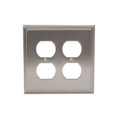 Mulholland Two Receptacle Wall Plate Satin Nickel Mulholland Two Receptacle Wall Plate Satin Nickel