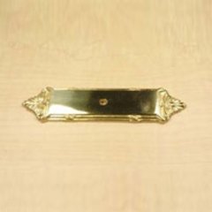 Georgian 3-3/4 Inch Center to Center Polished Brass Back-plate Georgian 3-3/4 Inch Center to Center Polished Brass Back-plate