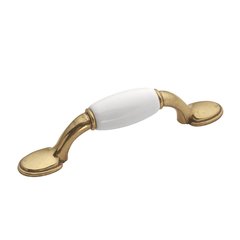Tranquility 3 Inch Center to Center Lancaster Hand Polished & White Cabinet Pull Tranquility 3 Inch Center to Center Lancaster Hand Polished & White Cabinet Pull