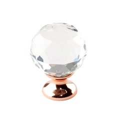 Tahoe 1-1/2 Inch Diameter Polished Rose Gold & Crystal Cabinet Knob Tahoe 1-1/2 Inch Diameter Polished Rose Gold & Crystal Cabinet Knob