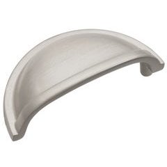 Power and Beauty Cup Pull 3 inch Center to Center Satin Nickel Power and Beauty Cup Pull 3 inch Center to Center Satin Nickel
