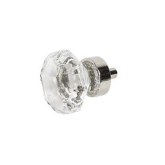 Glamour Knob 1-3/8" Dia Transparent With Satin Brass Base Glamour Knob 1-3/8" Dia Transparent With Satin Brass Base