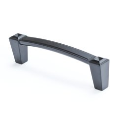 Connections 3-3/4 Inch Center to Center Matte Black Cabinet Pull Connections 3-3/4 Inch Center to Center Matte Black Cabinet Pull