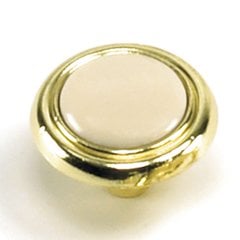 First Family 1-1/4 Inch Diameter Almond/Polished Brass Cabinet Knob First Family 1-1/4 Inch Diameter Almond/Polished Brass Cabinet Knob