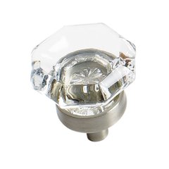Traditional Classics 1 Inch Diameter Clear Glass/Satin Nickel Cabinet Knob Traditional Classics 1 Inch Diameter Clear Glass/Satin Nickel Cabinet Knob