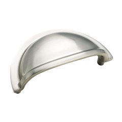 Solid Brass 3 Inch Center to Center Sterling Nickel Cabinet Cup Pull Solid Brass 3 Inch Center to Center Sterling Nickel Cabinet Cup Pull