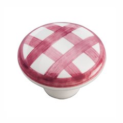 English Cozy Knob 1-1/2 inch Diameter White and Red Checker English Cozy Knob 1-1/2 inch Diameter White and Red Checker