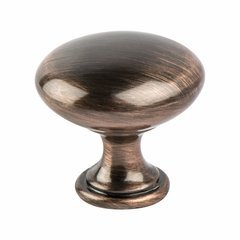 Euro Moderno 1-3/16 Inch Diameter Brushed Antique Copper Cabinet Knob Euro Moderno 1-3/16 Inch Diameter Brushed Antique Copper Cabinet Knob