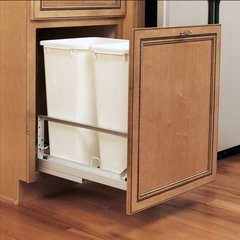 Double Trash Pullout 50 Quart-White Double Trash Pullout 50 Quart-White