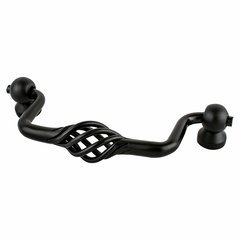 Provence 3-3/4 Inch Center to Center Black Cabinet Bail Pull Provence 3-3/4 Inch Center to Center Black Cabinet Bail Pull