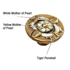 Heirloom Treasures 1-1/2 Inch Diameter Antique Brass/Penshell/Mother of Pearl Cabinet Knob Heirloom Treasures 1-1/2 Inch Diameter Antique Brass/Penshell/Mother of Pearl Cabinet Knob