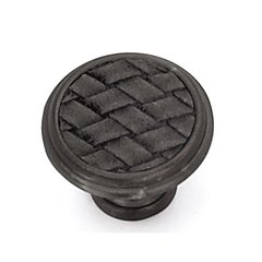 Churchill 1-1/8 Inch Diameter Oil Rubbed Bronze/Black Leather Cabinet Knob Churchill 1-1/8 Inch Diameter Oil Rubbed Bronze/Black Leather Cabinet Knob
