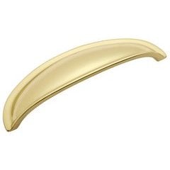 Power and Beauty Cup Pull 3 inch Center to Center Polished Brass Power and Beauty Cup Pull 3 inch Center to Center Polished Brass