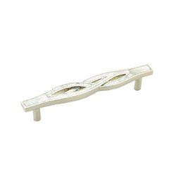 Arioso 4-7/8 Inch Center to Center Mother of Pearl, Polished Nickel Cabinet Pull Arioso 4-7/8 Inch Center to Center Mother of Pearl, Polished Nickel Cabinet Pull