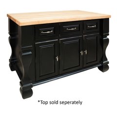 53" Tuscan Kitchen Island w/o Top - Distressed Black 53" Tuscan Kitchen Island w/o Top - Distressed Black