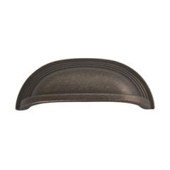 Deco 3-3/4 Inch Center to Center Dark Antique Copper Cabinet Cup Pull Deco 3-3/4 Inch Center to Center Dark Antique Copper Cabinet Cup Pull